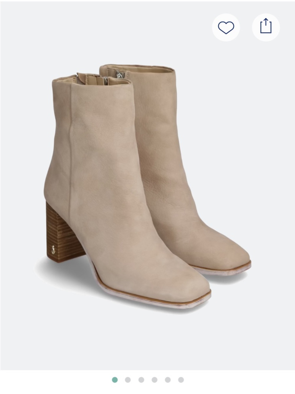 Sam Edelman Taupe Leather Block Heel Ankle Boots